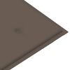 vidaXL Banc de jardin avec coussin taupe 112 cm Bois de teck massif