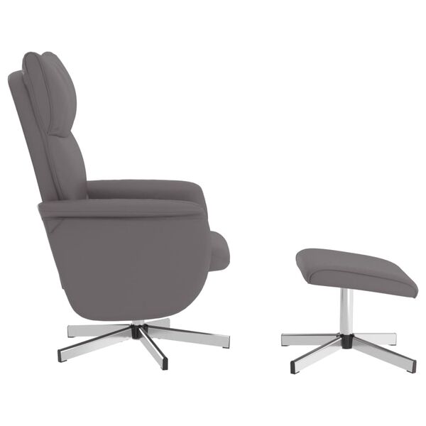 vidaXL Fauteuil inclinable avec repose-pied gris similicuir