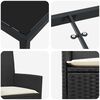 vidaXL Ensemble de salle &agrave; manger pour jardin 3 pcs Noir polyrotin