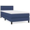 vidaXL Sommier &agrave; lattes de lit avec matelas Bleu 100x200 cm Tissu