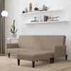 vidaXL Canap&eacute;-lit &agrave; 2 places avec tabouret Taupe Tissu microfibre