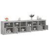 vidaXL Buffet avec lumi&egrave;res LED gris b&eacute;ton 283x37x67 cm