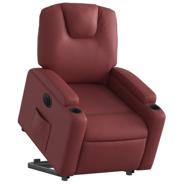 vidaXL Fauteuil inclinable &eacute;lectrique rouge bordeaux similicuir