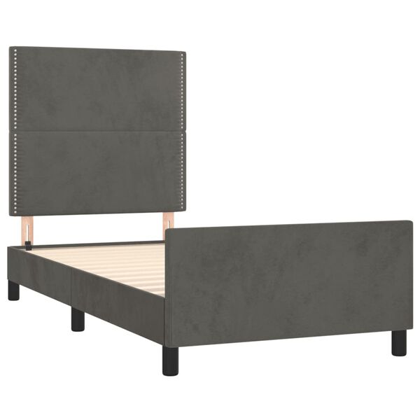 vidaXL Cadre de lit sans matelas gris fonc&eacute; 80x200 cm velours