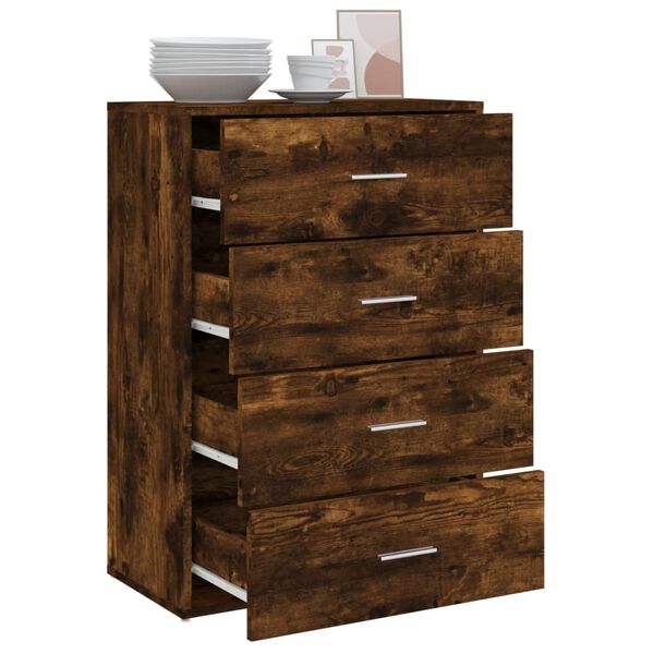 vidaXL Buffet ch&ecirc;ne fum&eacute; 60x31x84 cm bois d'ing&eacute;nierie