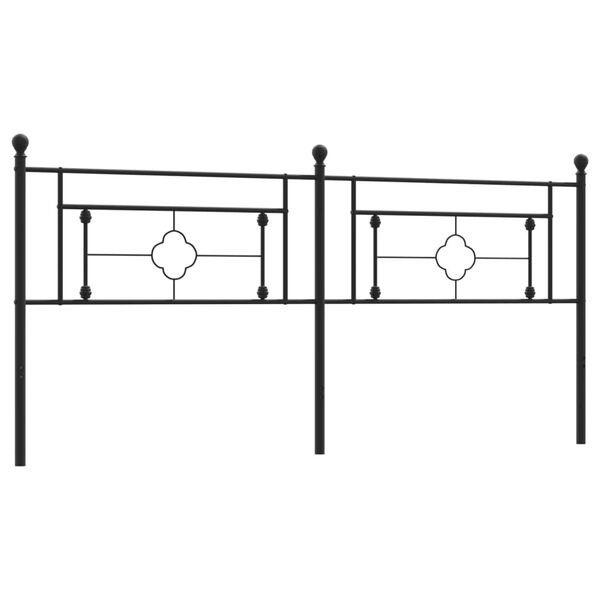 vidaXL T&ecirc;te de lit m&eacute;tal noir 200 cm
