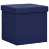 vidaXL Tabourets de rangement pliables lot de 2 bleu faux lin