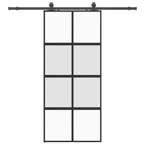 vidaXL Porte coulissante avec kit de quincaillerie noir 90x205 cm