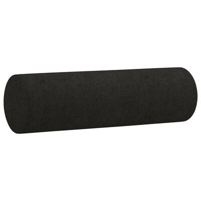 vidaXL Coussins décoratifs lot de 2 Noir Ø15x50 cm Tissu