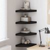 vidaXL &Eacute;tag&egrave;res d'angle flottantes 4 pcs noir 35x35x3,8 cm MDF