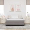 vidaXL Lit &agrave; ressorts avec matelas Taupe 140 x 200 cm tissu