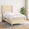 vidaXL Sommier &agrave; lattes de lit avec matelas Cr&egrave;me 100x200 cm Tissu
