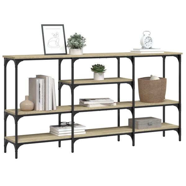 vidaXL Table console ch&ecirc;ne sonoma 160x29x80 cm bois d'ing&eacute;nierie