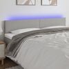 vidaXL T&ecirc;te de lit &agrave; LED Gris clair 160x5x78/88 cm Tissu