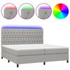 vidaXL Sommier &agrave; lattes de lit et matelas et LED Gris clair 200x200 cm