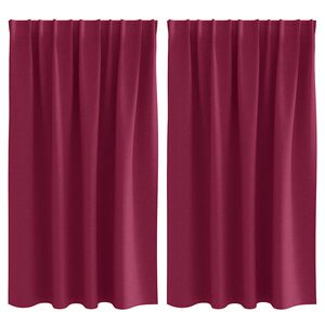 vidaXL Rideaux occultants avec anneaux 2 pc Bordeaux 140 x 140 cm