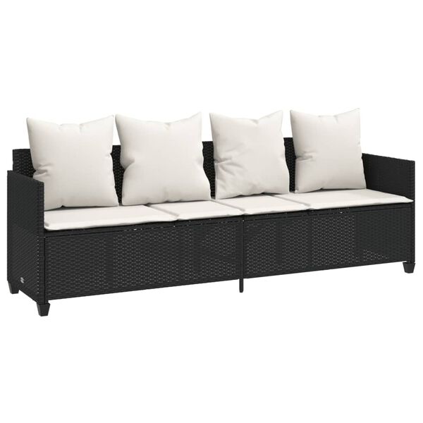 vidaXL Salon de jardin 5 pcs avec coussins noir r&eacute;sine tress&eacute;e