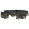 vidaXL Ensemble de canap&eacute; de jardin 14 pc Gris polyrotin