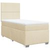 vidaXL Sommier &agrave; lattes de lit avec matelas Cr&egrave;me 90x200 cm Tissu