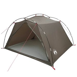 vidaXL Tente tunnel Marron et gris 4 personnes