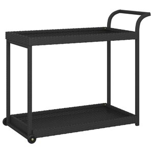 vidaXL Chariot de bar Noir 100x45x83 cm R&eacute;sine tress&eacute;e
