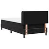 vidaXL Lit &agrave; ressorts avec matelas Noir 200 x 100 cm Polyester