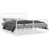vidaXL Cadre de lit m&eacute;tal sans matelas et pied de lit blanc 193x203 cm