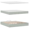 vidaXL Cadre de lit ottoman avec matelas gris clair 200x200 cm velours