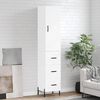vidaXL Buffet haut Blanc 34,5x34x180 cm Bois d'ing&eacute;nierie