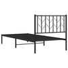 vidaXL Cadre de lit m&eacute;tal sans matelas avec t&ecirc;te de lit noir 90x200 cm