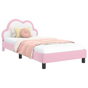 vidaXL Cadre de lit pour enfants avec t&ecirc;te de lit Rose 80 x 200 cm PU