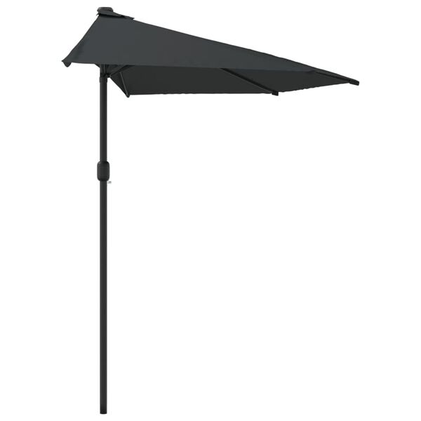 vidaXL Parasol de balcon et m&acirc;t en aluminium Anthracite 300x155cm Demi