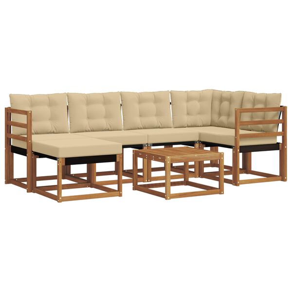 vidaXL Ensemble de canap&eacute;s d'ext&eacute;rieur 7 pcs Naturel et Beige