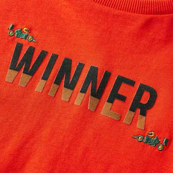 T-shirt pour enfants &agrave; manches longues orange vif 128