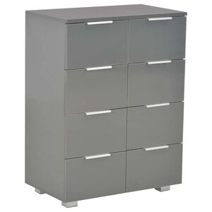vidaXL Buffet Gris brillant 60x35x80 cm Bois d'ing&eacute;nierie