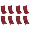vidaXL Chaises inclinables de jardin et coussins lot de 8 Teck solide