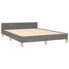 vidaXL Cadre de lit sans matelas gris fonc&eacute; 140x190 cm tissu