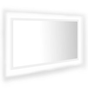 vidaXL Miroir &agrave; LED de salle de bain Blanc 80x8,5x37 cm Acrylique