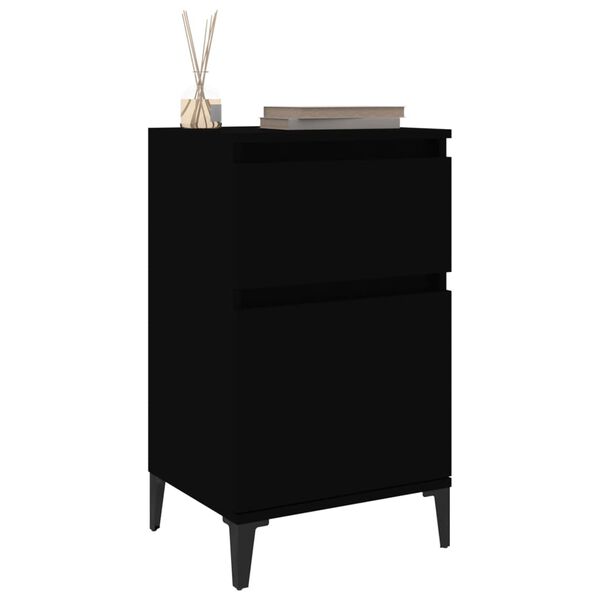 vidaXL Table de chevet noir 40x35x70 cm