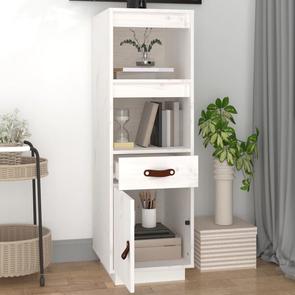 vidaXL Buffet haut Blanc 34x40x108,5 cm Bois massif de pin