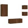 vidaXL Meuble TV muraux 4 pcs avec lumi&egrave;res LED ch&ecirc;ne marron