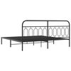 vidaXL Cadre de lit m&eacute;tal sans matelas avec t&ecirc;te de lit noir 200x200cm