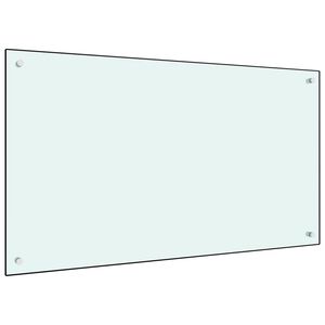 vidaXL Dosseret de cuisine Blanc 100x60 cm Verre tremp&eacute;