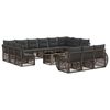 vidaXL Ensemble de canap&eacute; de jardin 14 pc Gris et Gris fonc&eacute; polyrotin