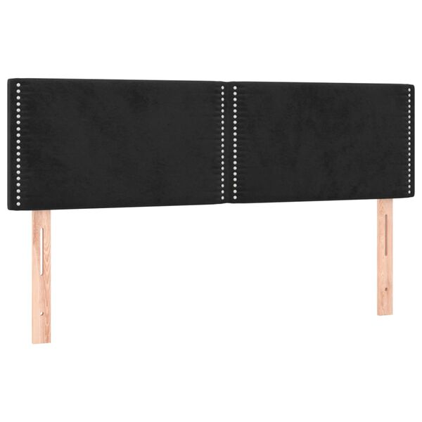 vidaXL T&ecirc;te de lit &agrave; LED Noir 144x5x78/88 cm Velours
