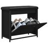 vidaXL Banc &agrave; chaussures avec tiroir rabattable noir 62x32x56 cm
