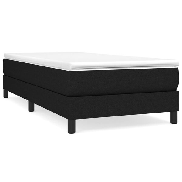 vidaXL Sommier &agrave; lattes de lit avec matelas Noir 90x190 cm Tissu