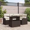 vidaXL Ensemble de canap&eacute; de jardin 5 pcs Marron Poly Rattan