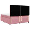 vidaXL Sommier &agrave; lattes de lit avec matelas Rose 200x200 cm Velours