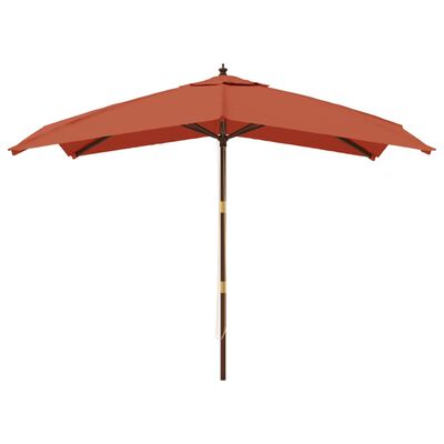 vidaXL Parasol de jardin avec mât en bois terre cuite 300x300x273 cm